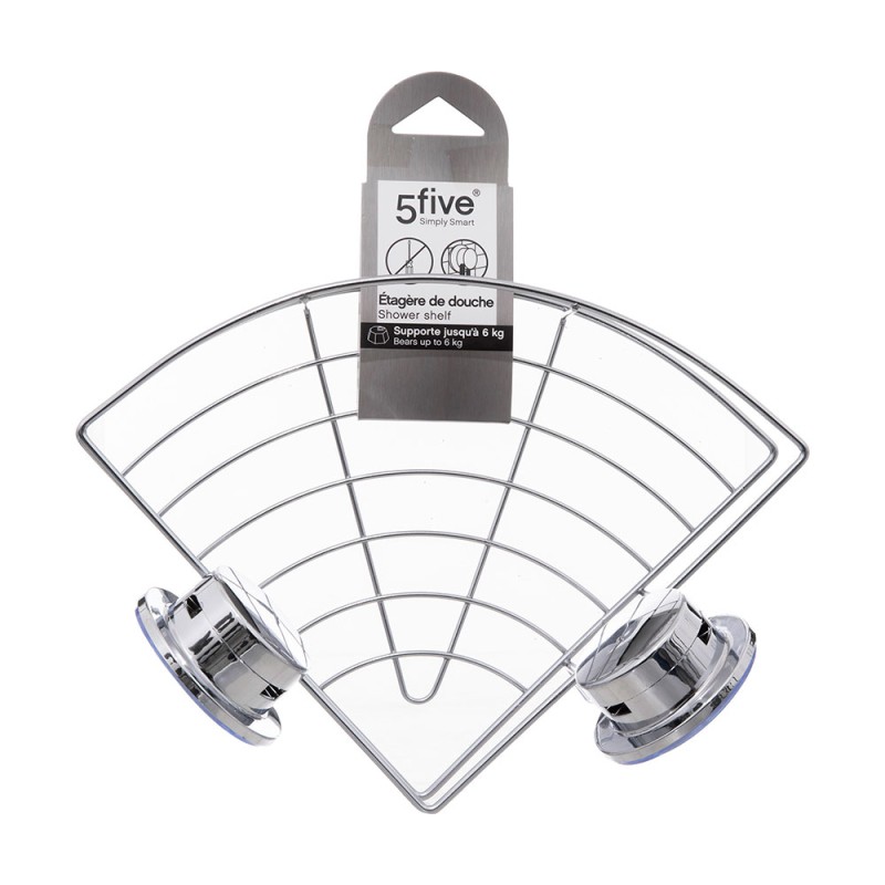 Optimiza el espacio en tu baño con el Caddy Esquinero de Succión Venterra, ideal para mantener tus productos de higiene organiza