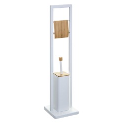 Mantén tu baño ordenado y con estilo con este práctico portarollo con cepillo para WC integrado. Su diseño 2 en 1 ahorra espacio