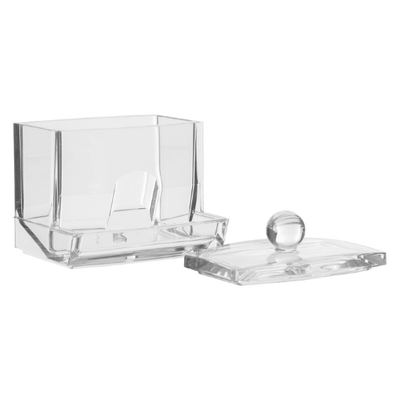 Ideal para mantener los hisopos organizados, su diseño compacto y moderno se integra fácilmente a la decoración de tu baño o toc