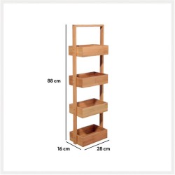 Organiza tus espacios de forma práctica y eficiente con este versátil estante de 4 niveles. Ideal para baños, cocinas, lavanderí