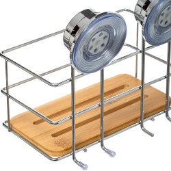Organiza tu baño de manera práctica y sin perforaciones con el Caddy de Succión. Diseñado para fijarse fácilmente a superficies 