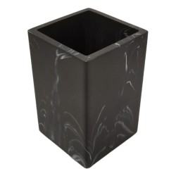 Vaso multiusos Dublin elaborado en poirrecina color negro. Diseño marmoleado de fácil limpieza, ayudara a mantener limpio y orga