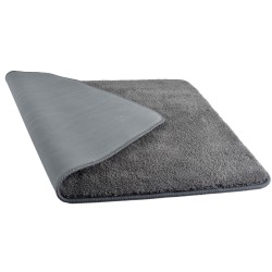 Tapete de baño Malagui elaborado en poliéster color gris. Súper absorbente, microfibras suaves, 100 % poliéster, fácil de lavar,