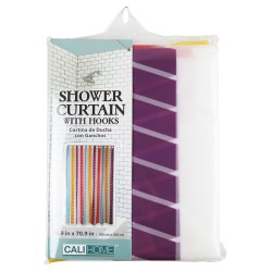Dale un toque moderno y elegante a tu baño con la Cortina para Baño Líneas, diseñada con un patrón de rayas que aporta estilo vi