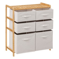 Organiza tus espacios con estilo y funcionalidad gracias a la Estantería de 6 Cestas. Su diseño vertical y compacto la hace idea