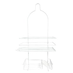 Mantén tu baño siempre organizado con el Caddy de Ducha de 2 Niveles en elegante acabado blanco. Diseñado para colgar fácilmente