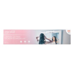 Ideal para colocarse en el espejo de un tocador. Lámpara LED con 4 luces y botón de encendido y apagado. Muy útil para las perso