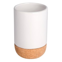 Aporta calidez y un toque ecológico a tu baño con el Vaso Dental Cork. Su diseño moderno combina acabados tipo corcho con líneas