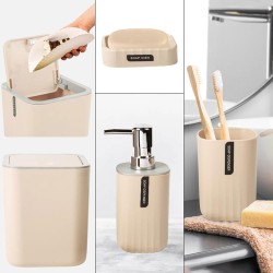 Este elegante set de baño de 4 piezas es la opción perfecta para renovar y armonizar tu espacio de higiene personal. Incluye un 