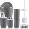 El juego de accesorios de baño de 6 piezas está hecho de plástico duradero y súper fuerte, que es ligero y fácil de limpiar, pue