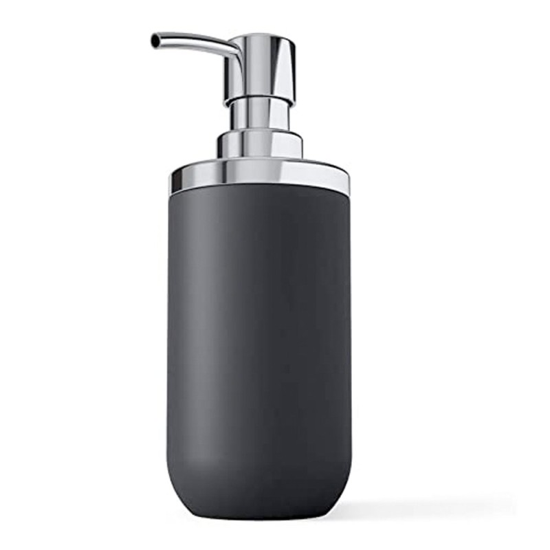 Una bomba de jabón manual moderna para el baño, con líneas y acabados modernos. Con líneas redondeadas cálidas y acogedoras, det