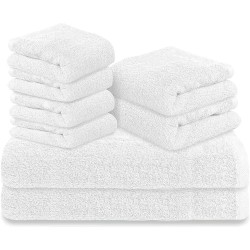 Dale a la hora del baño un acento brillante con las toallas de algodón puro, ultra afelpada Jacquard.
