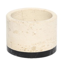 Porta vaso de mármol bellagio con negro fabricado a mano, ideal para decoración del baño para dar un toque maduro y femenino, si