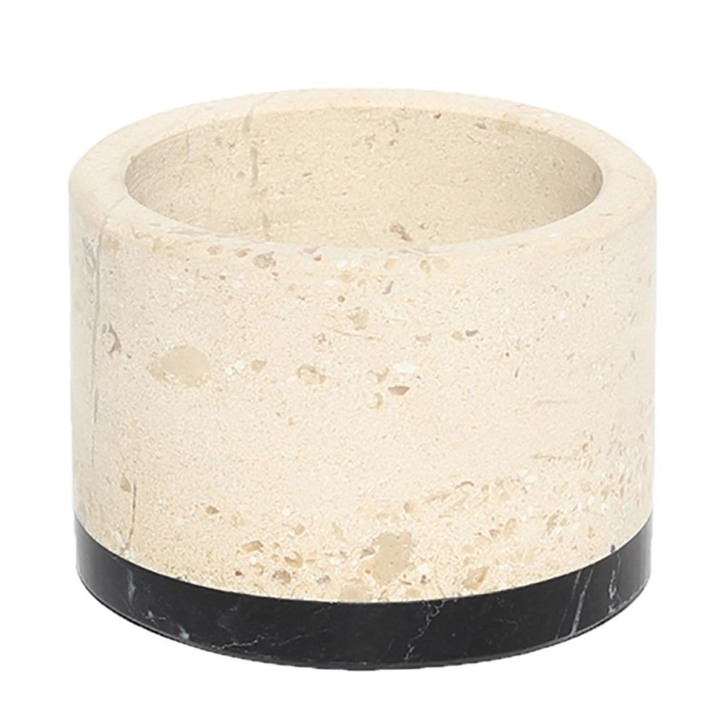 Porta vaso de mármol bellagio con negro fabricado a mano, ideal para decoración del baño para dar un toque maduro y femenino, si