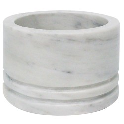 Porta vaso de mármol crema con café fabricado a mano, ideal para decoración del baño para dar un toque maduro y femenino, sin pe