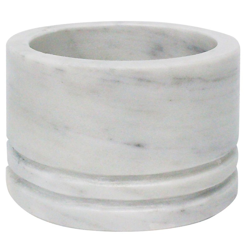 Porta vaso de mármol crema con café fabricado a mano, ideal para decoración del baño para dar un toque maduro y femenino, sin pe