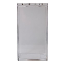 El porta cepillos Wintech tiene un diseño cuadrado, con paredes color transparente y con espacio suficiente para hasta 4 cepillo