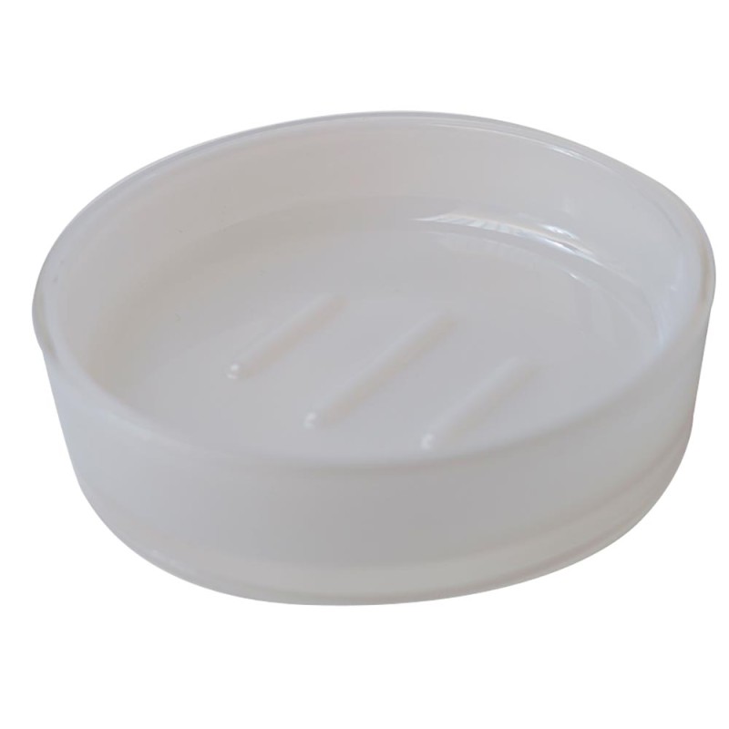 La jabonera Wintech doble pared blanca tiene un diseño redondo es resistente y fácil de usar. Moderno y elegante diseño que se a