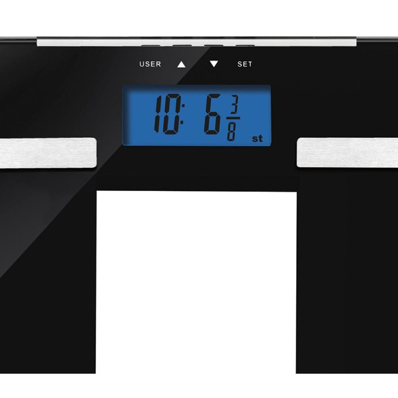 Controla tu salud de forma práctica y precisa con esta báscula digital equipada con una pantalla iluminada que facilita la lectu