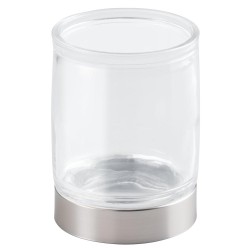 La colección de accesorios de baño westport de interdesing presenta líneas simples y un moderno acabado cepillado. Use el vaso w