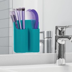 Este organizador para baño agrega funcionalidad al espacio de su baño, pues cuenta con dos compartimentos ideales para colocar c