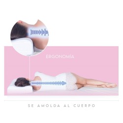 Almohada Cervical Mediana en Satin stripe Blanco de algodón, Body Cushion; su diseño versátil permite su uso en dos posiciones c