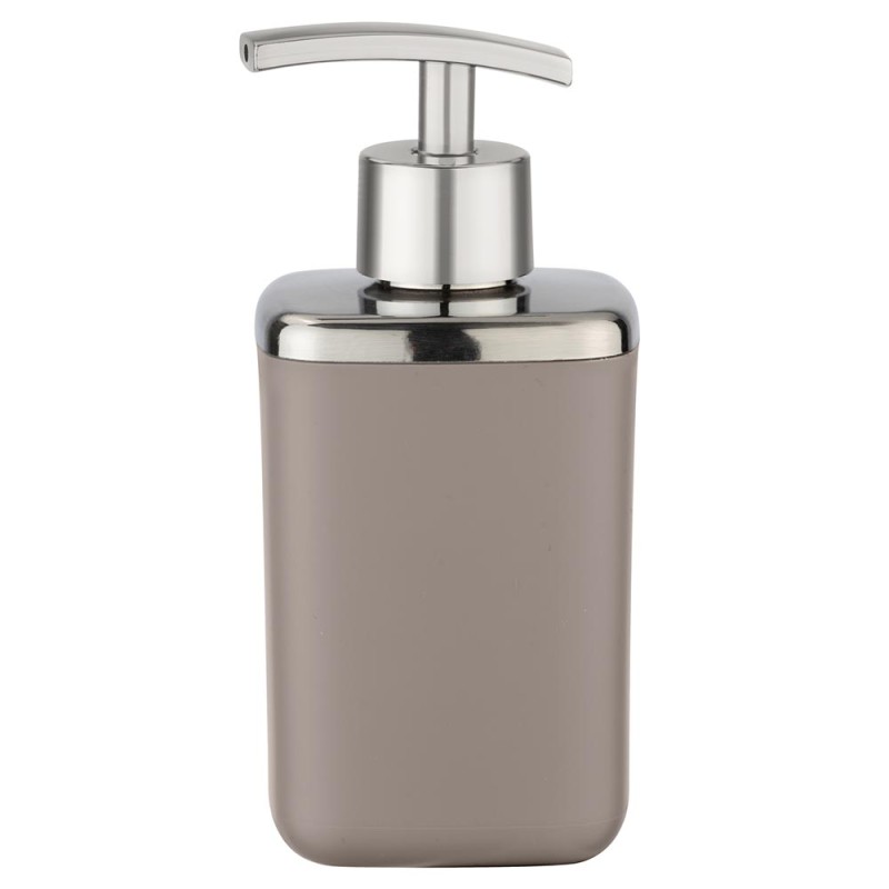 Dosificador de jabón Barcelona wenko color marrón gris con un acabado moderno y minimalista, con una capacidad de 370 ml.