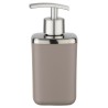 Dosificador de jabón Barcelona wenko color marrón gris con un acabado moderno y minimalista, con una capacidad de 370 ml.