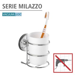 Vaso de dientes vacuum loc de alta calidad para guardar elegantemente los cepillos y la pasta de dientes, se sujeta en todas las