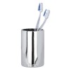 Vaso de higiene dental polaris color cromo para guardar los cepillos y la pasta dental, elaborado con plástico con un acabado su