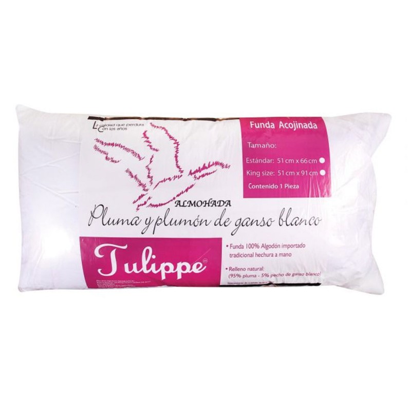 Disfruta de una experiencia de descanso inigualable con la Almohada de Pluma King, elaborada con un relleno natural de plumas qu
