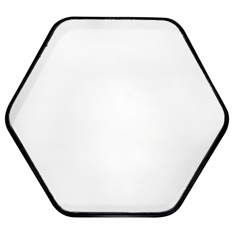 Dale un toque único a tus paredes con este espejo hexagonal de 50x44 cm. Su diseño geométrico moderno es perfecto para quienes b