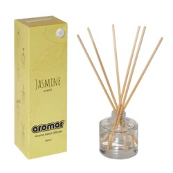 Aporta un toque floral y elegante a tu hogar con el Difusor de Ratán de 100 ml con aroma a Jazmín. Su fragancia suave y envolven