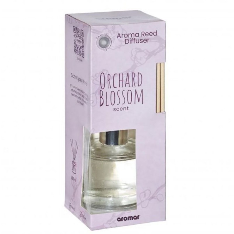 Llena tu hogar con la frescura floral y frutal del Difusor de Ratán de 100 ml con aroma Orchard Bloom. Esta fragancia luminosa c
