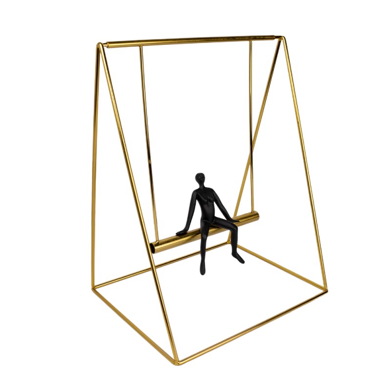 Una pieza única que transmite equilibrio y tranquilidad. El diseño minimalista de un hombre en columpio suspendido dentro de un 