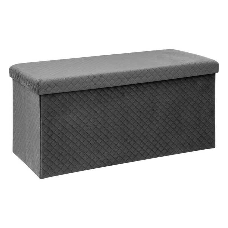 Este banco organizador acolchado en color gris oscuro es la solución perfecta para quienes buscan funcionalidad sin renunciar al