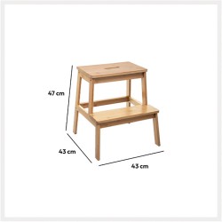 Este banco tipo escalera de dos niveles es la solución perfecta para alcanzar esos lugares altos en tu hogar sin comprometer el 