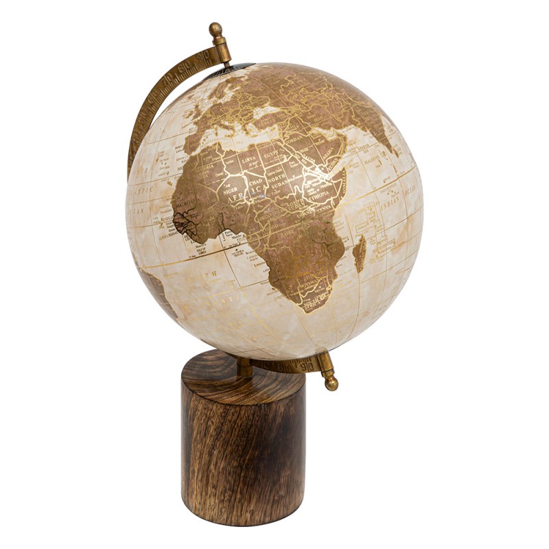 El globo decorativo "Be vintage" tiene unas dimensiones armoniosas y una mezcla de materiales, combinando una base de madera de 
