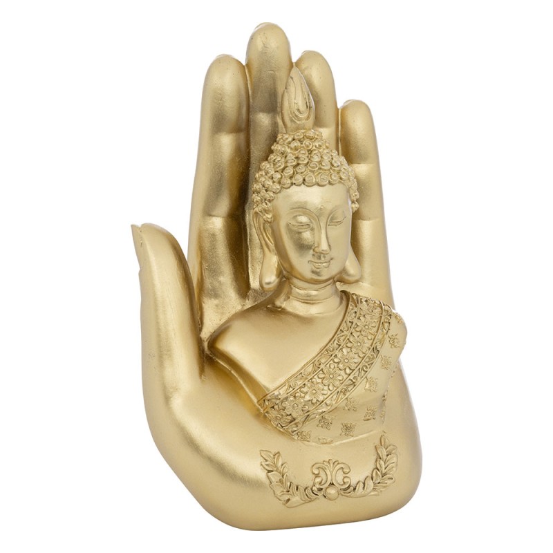 Agrega serenidad y significado a tu hogar con la Figura Decorativa Mano con Buda. Esta pieza simboliza protección, paz interior 