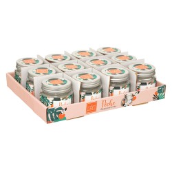 Llena tu espacio de frescura y dulzura con esta vela aromática de 65g con delicioso aroma a durazno. Su fragancia frutal y jugos