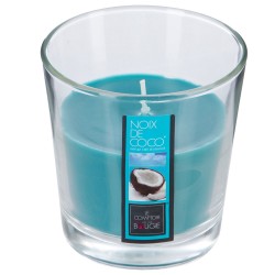 Llena tu espacio de calidez y frescura con esta vela aromática Nina de 90 gramos. Su fragancia dulce y tropical a coco crea un a