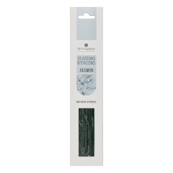 Disfruta de la fragancia exótica y floral del jazmín con este set de 20 varitas de incienso. Su aroma envolvente transforma cual