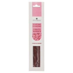 Llena tu espacio de dulzura con el set de 20 varitas de incienso frutos rojos. Su fragancia afrutada y vibrante crea un ambiente