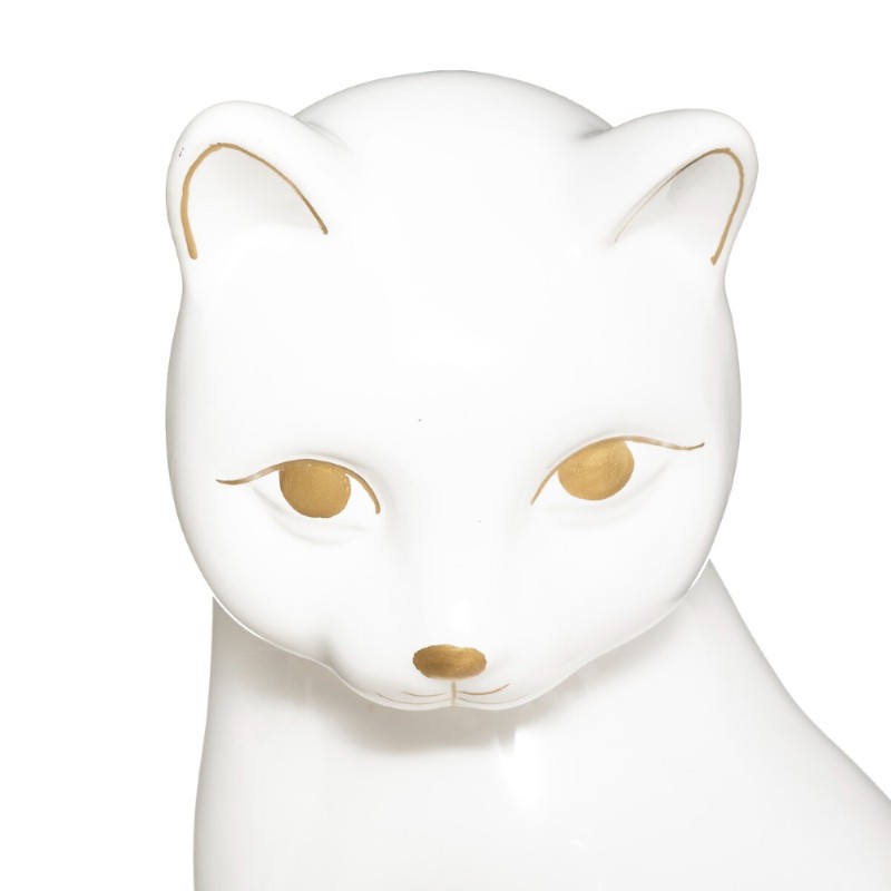 Figura decorativa de gato en cerámica, con una silueta estilizada y delicada de 26 cm de altura. perfecto para aportar un toque 
