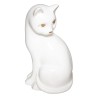 Figura decorativa de gato en cerámica, con una silueta estilizada y delicada de 26 cm de altura. perfecto para aportar un toque 