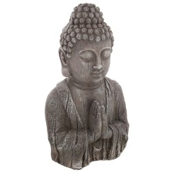 Con las manos juntas y los ojos cerrados, este Buda adopta una postura de oración ideal para ambientar su interior en un estilo 