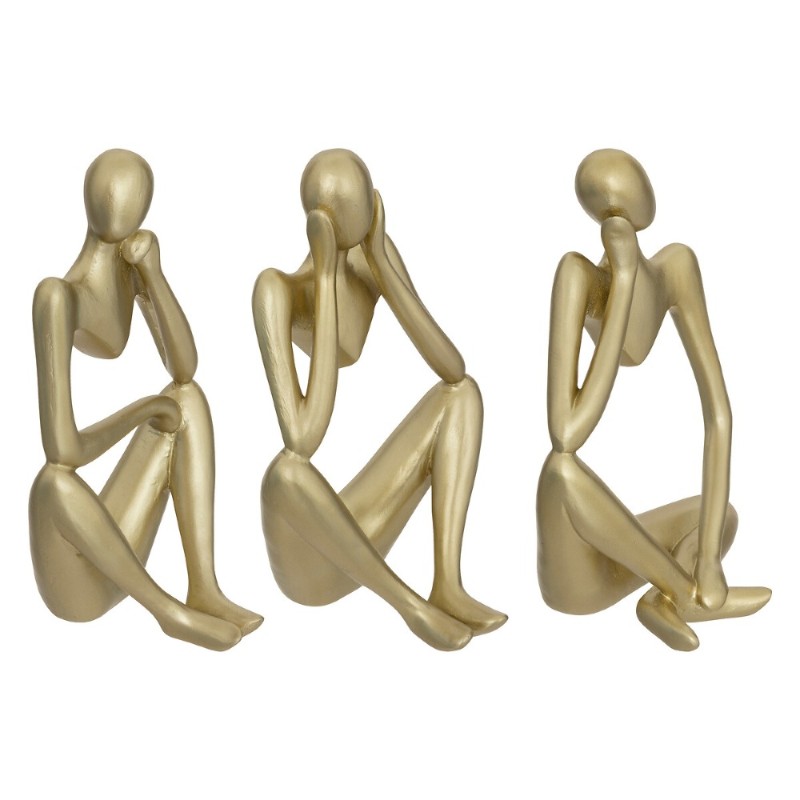 Set de 3 figuras decorativas femme con poses meditativas y acabado glamuroso. Cada figura aporta elegancia y serenidad a la deco
