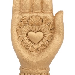La figura decorativa Mano Amira fusiona arte y simbolismo en una pieza única. Inspirada en motivos espirituales, esta mano estil
