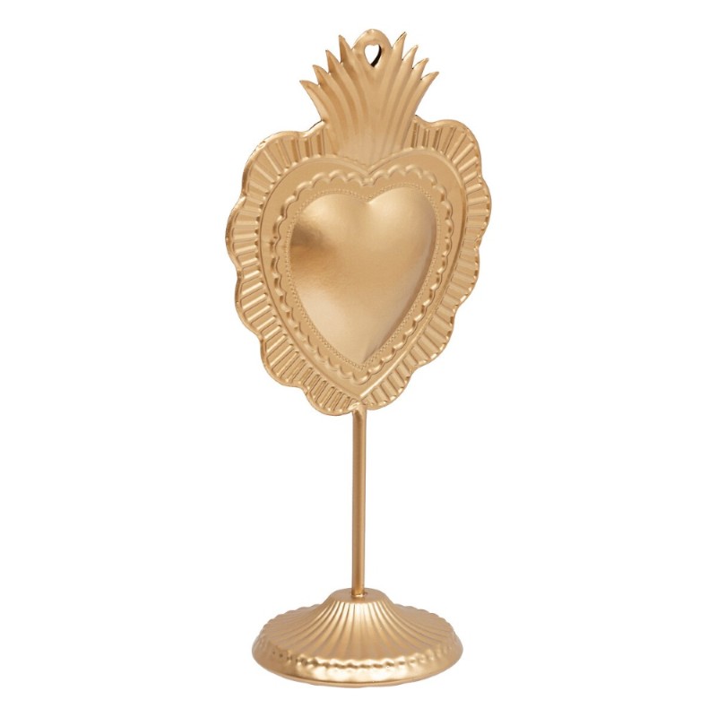 Figura Decorativa En Forma De Corazon De Hierro Dorado