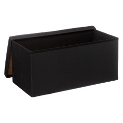 Este banco organizador acolchado en color negro es la solución perfecta para quienes buscan funcionalidad sin renunciar al estil